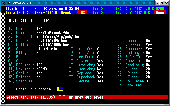 File echo groups setup