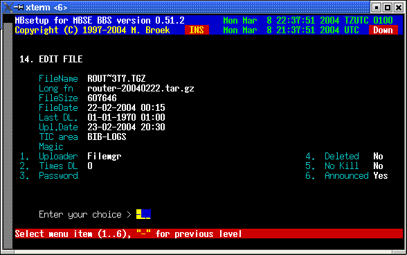 File database setup