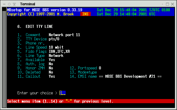 A network (internet telnet) port